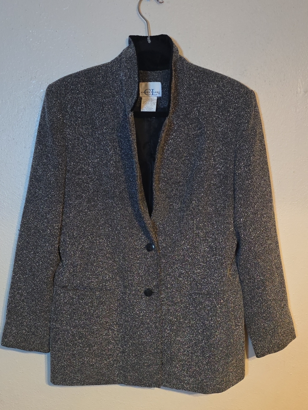 Cricket Lane Charcoal Speckled Two-Button Blazer Sz 12